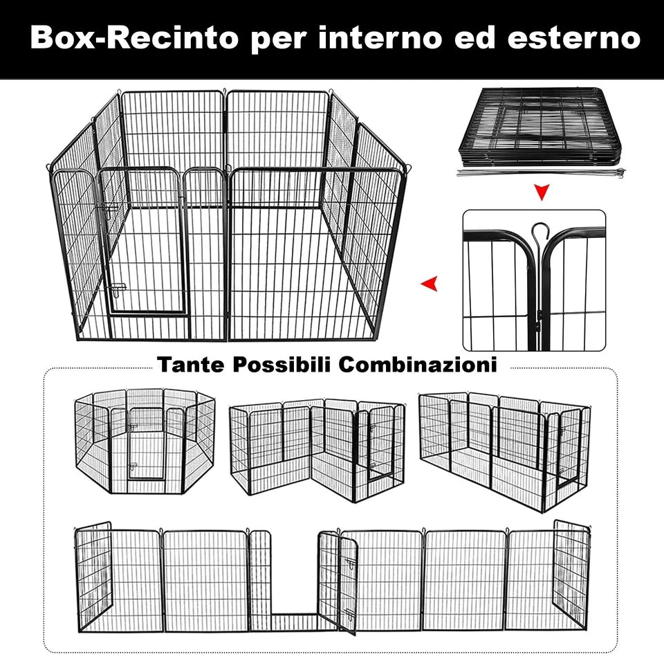 Box per cuccioli recinto per cani gatti gabbia e animali interno esterno acciaio