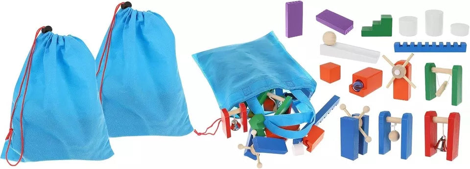 set blocchi in legno costruzioni in legno domino dinamico per bambini 1080 pezzi