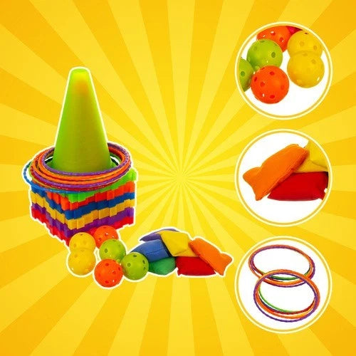 3 in 1 Set da Gioco Lancio dell'anello Coni di plastica Anelli da Lancio bambini
