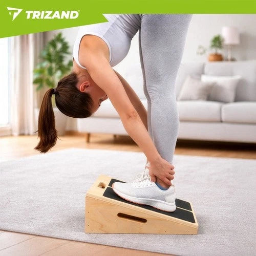 Tavola Inclinata Regolabile in Legno Pedana Fitness Stretching, Squat, Polpacci