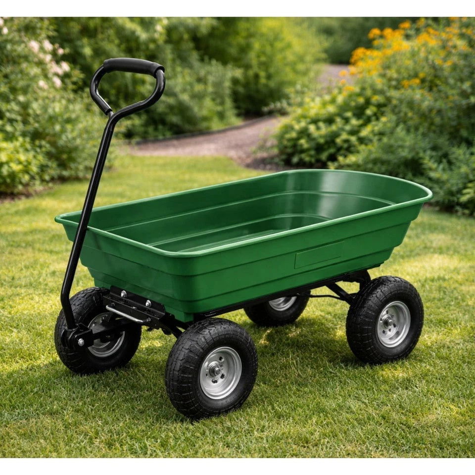 carrello da giardino ribaltabile carrello sterzante portatutto attrezzi giardino