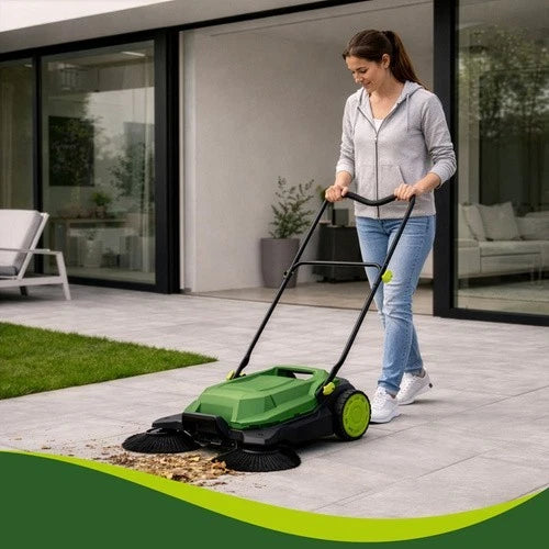 Raccoglitore di foglie e erba raccoglifoglie 24 litri a spazzole maneggevole