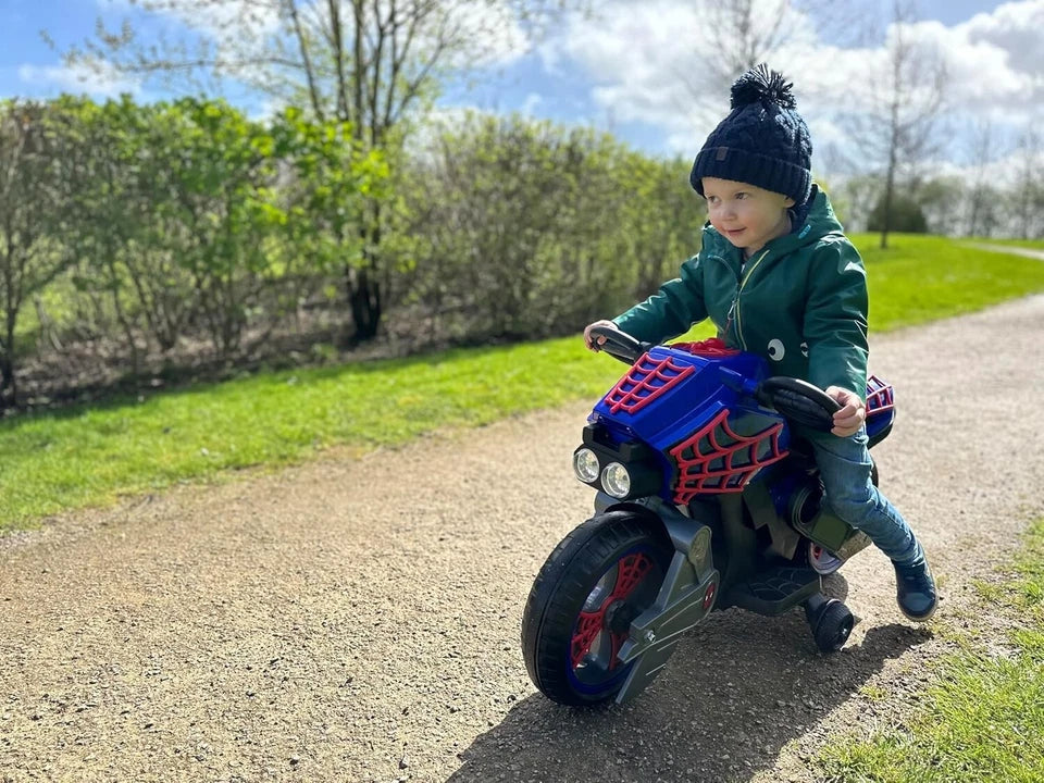 moto elettrica per bambini spiderman uomo ragno batteria litio 6V 3-7 anni