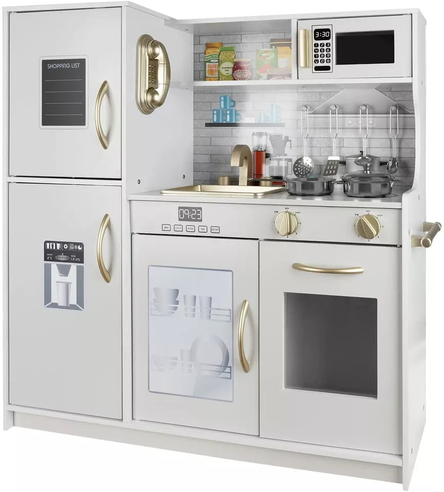 CUCINA PER BAMBINI IN LEGNO CUCINA con FRIGO FORNO e ACCESSORI