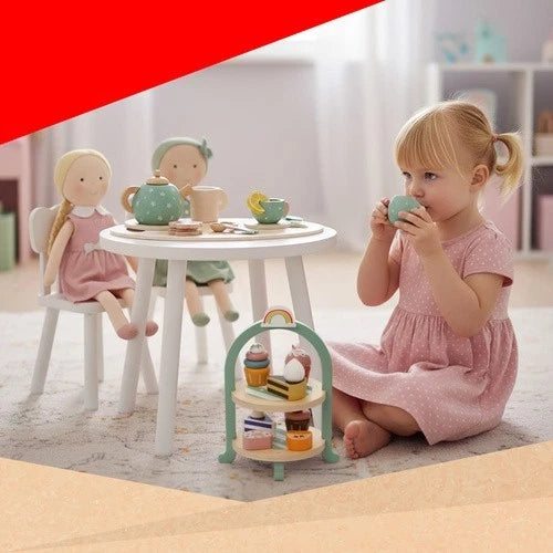 Gioco Pasticcere Giocattolo in legno dolci e set per il tè bambini + accessori