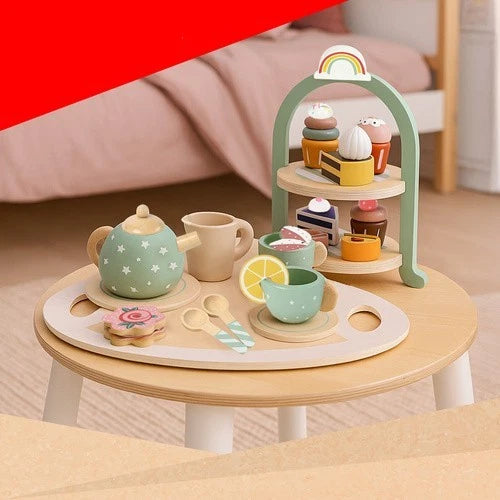 Gioco Pasticcere Giocattolo in legno dolci e set per il tè bambini + accessori