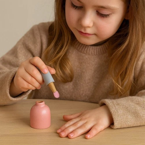 set bellezza gioco in legno set trucchi e capelli per bambine giocattolo in legno