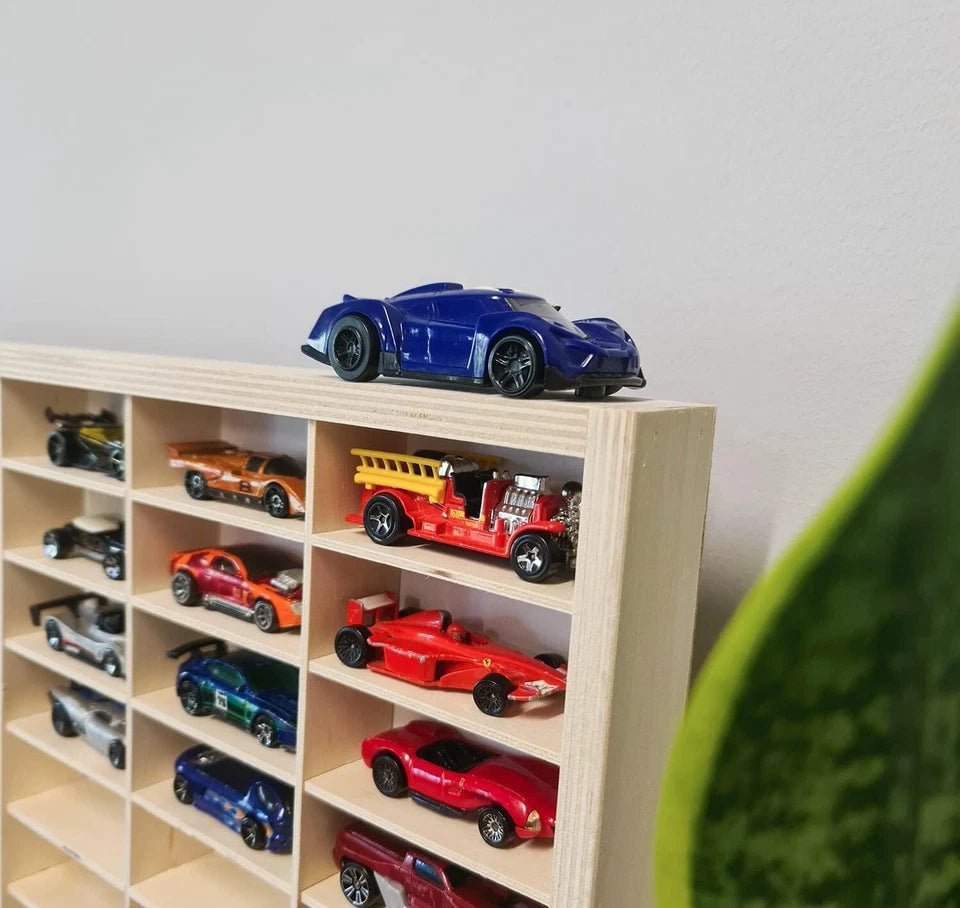 VETRINA ESPOSITORE MODELLISMO VETRINETTA IN LEGNO modellini auto 80 scomparti