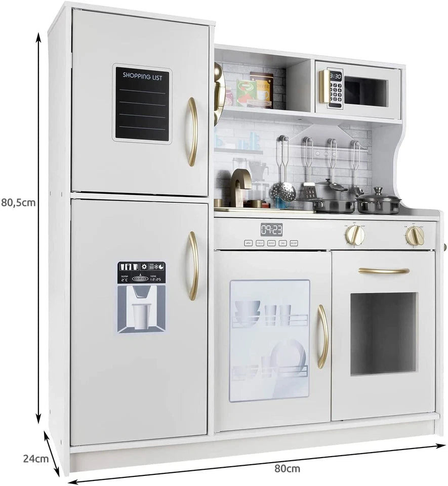 CUCINA PER BAMBINI IN LEGNO CUCINA con FRIGO FORNO e ACCESSORI