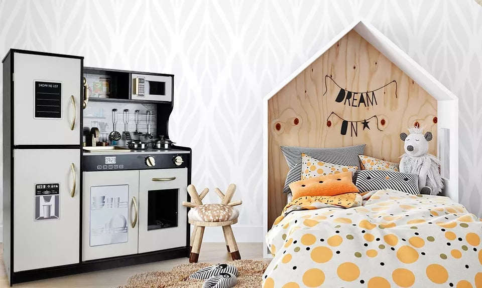 CUCINA PER BAMBINI IN LEGNO GRANDE con FRIGO FORNO ACCESSORI