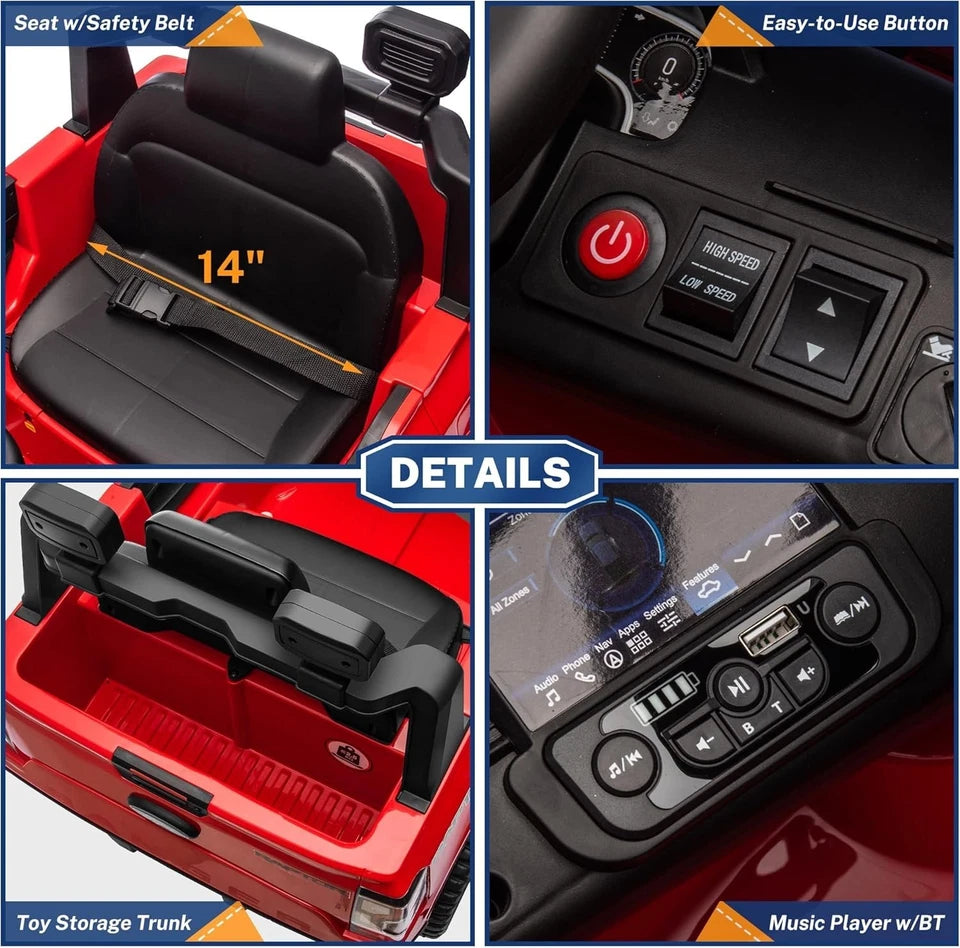 auto elettrica per bambini ford raptor fari led batteria litio fuoristrada jeep