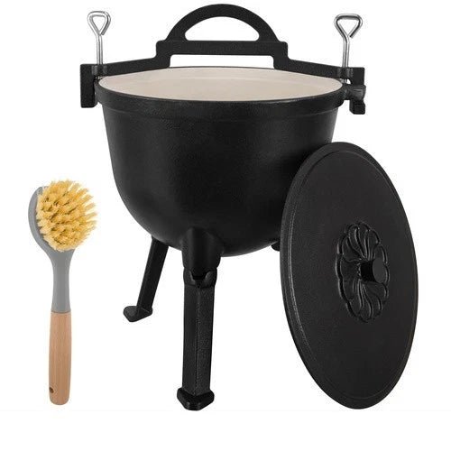 calderone pentolone in ghisa Dutch Oven pentola da campeggio pesca per fuoco