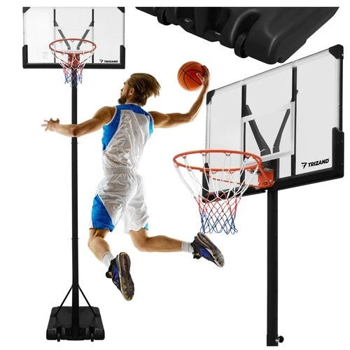 canestro da basket con piantana altezza regolabile max 305 cm anello regolamentare 45 cm