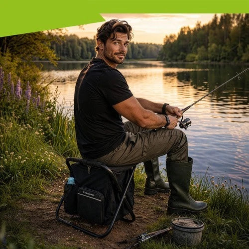 Sedia da pesca sgabello campeggio con borsa termica alimenti bevande sedia zaino