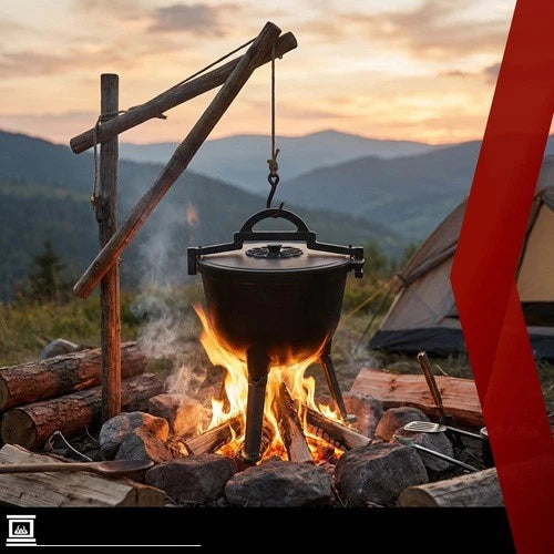 calderone pentolone in ghisa Dutch Oven pentola da campeggio pesca per fuoco