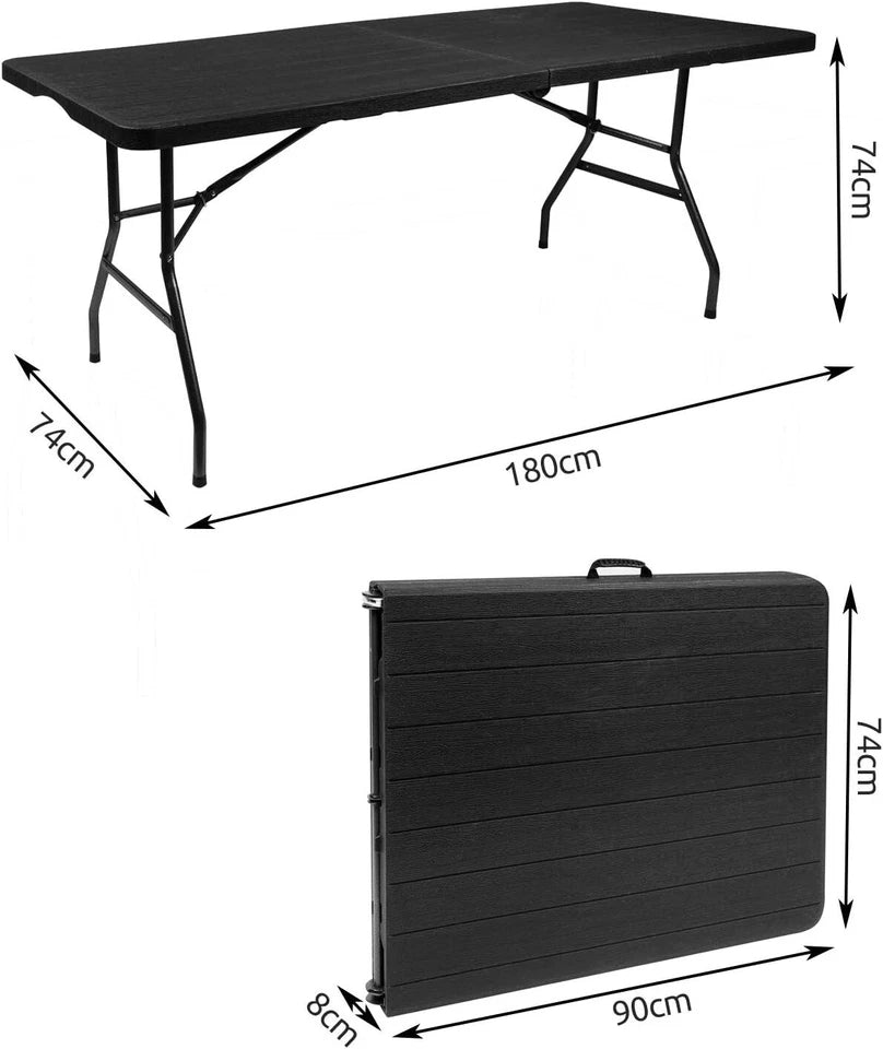 Tavolo pieghevole da giardino tavolino 180x75 richiudibile a valigetta x esterno