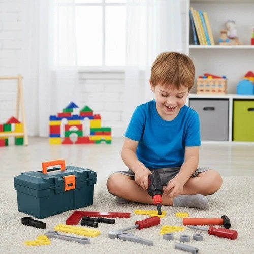 attrezzi da lavoro giocattolo cassetta attrezzi bambini trapano martello sega ec