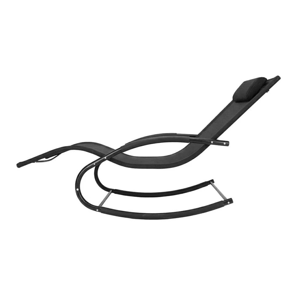 Sdraio da giardino sedia a dondolo portata 120 kg supporto in metallo impermeabile