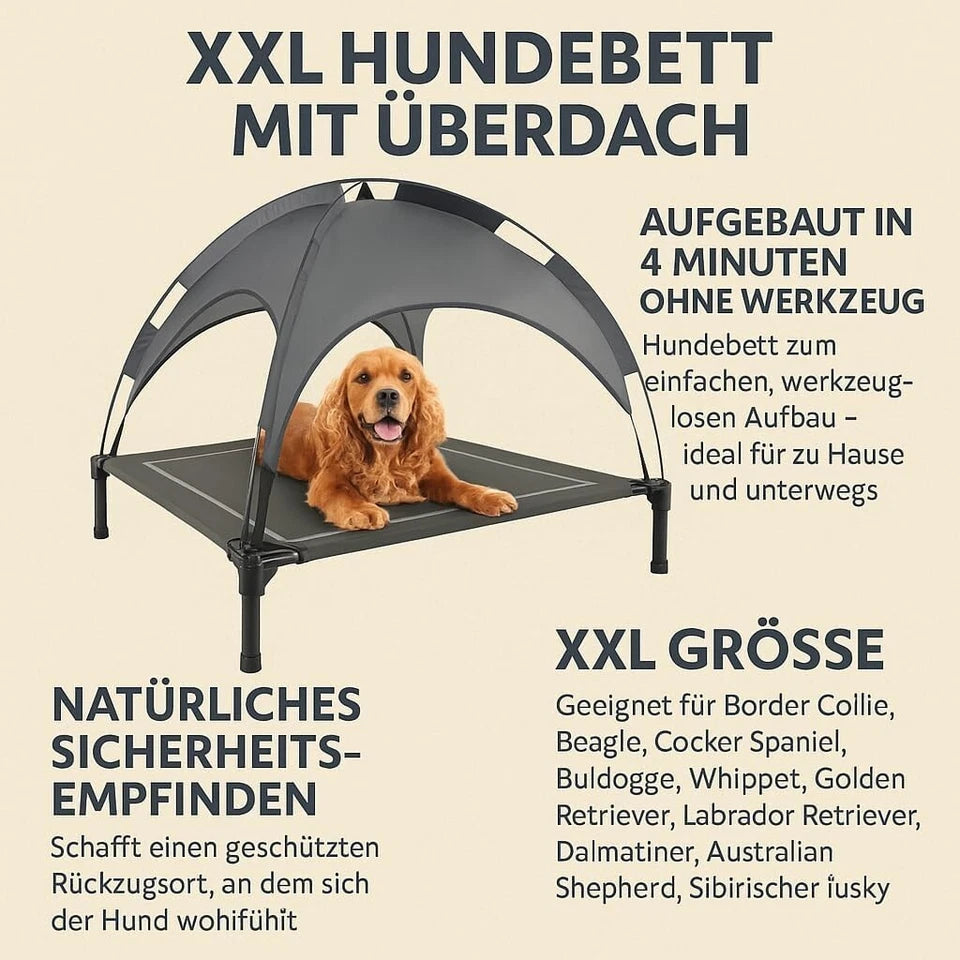 Cuccia rialzata XXL per cani lettino cani con materassino e tetto impermeabile