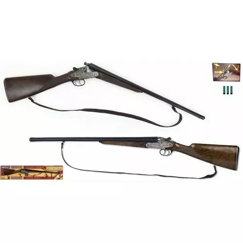 FUCILE DA CACCIA per bambini DOPPIETTA GIOCATTOLO IN METALLO E PLASTICA TRACOLLA