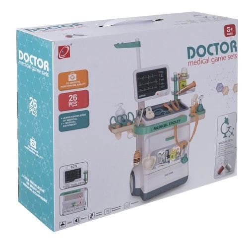 Clinica Dottore Giocattolo Set Carrello dottore gioco bambini con strumenti luci e suoni