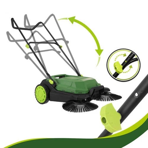 Raccoglitore di foglie e erba raccoglifoglie 24 litri a spazzole maneggevole