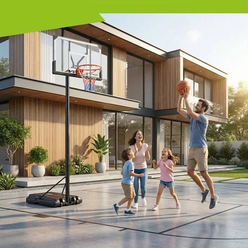 canestro da basket con piantana altezza regolabile max 305 cm anello regolamentare 45 cm