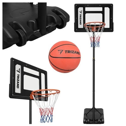 canestro da basket con piantana h. regolabile da 150 a 259 cm con ruote e palla