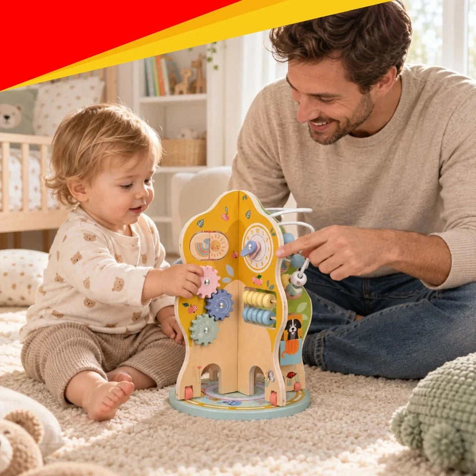 Giochi Montessori Giocattolo in legno Multiattività per bambini albero educativo