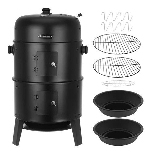 bbq barbecue a carbone carbonella con coperchio affumicatore termometro braciere