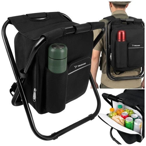 Sedia da pesca sgabello campeggio con borsa termica alimenti bevande sedia zaino