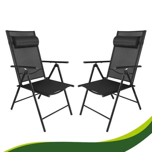 2 sedie da giardino reclinabili set 2 sedie pieghevole prendisole + poggiatesta