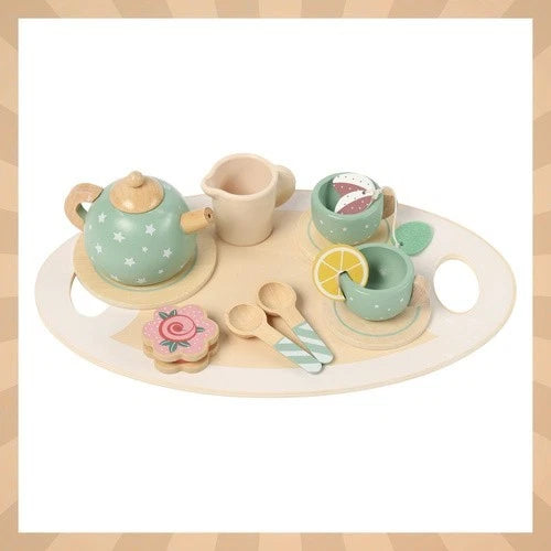 Gioco Pasticcere Giocattolo in legno dolci e set per il tè bambini + accessori