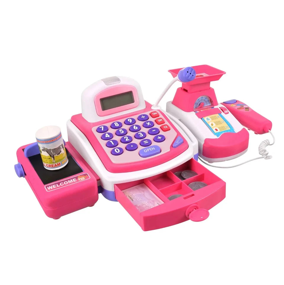Registratore di Cassa Giocattolo Bambini Supermercato Elettronico luci e suoni