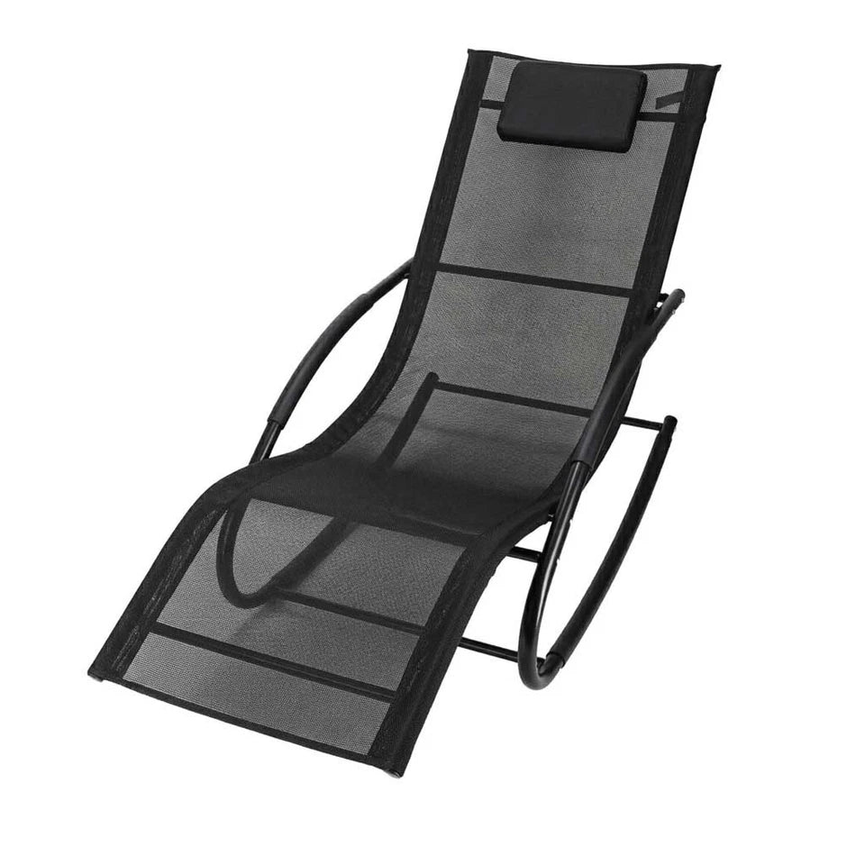 Sdraio da giardino sedia a dondolo portata 120 kg supporto in metallo impermeabile