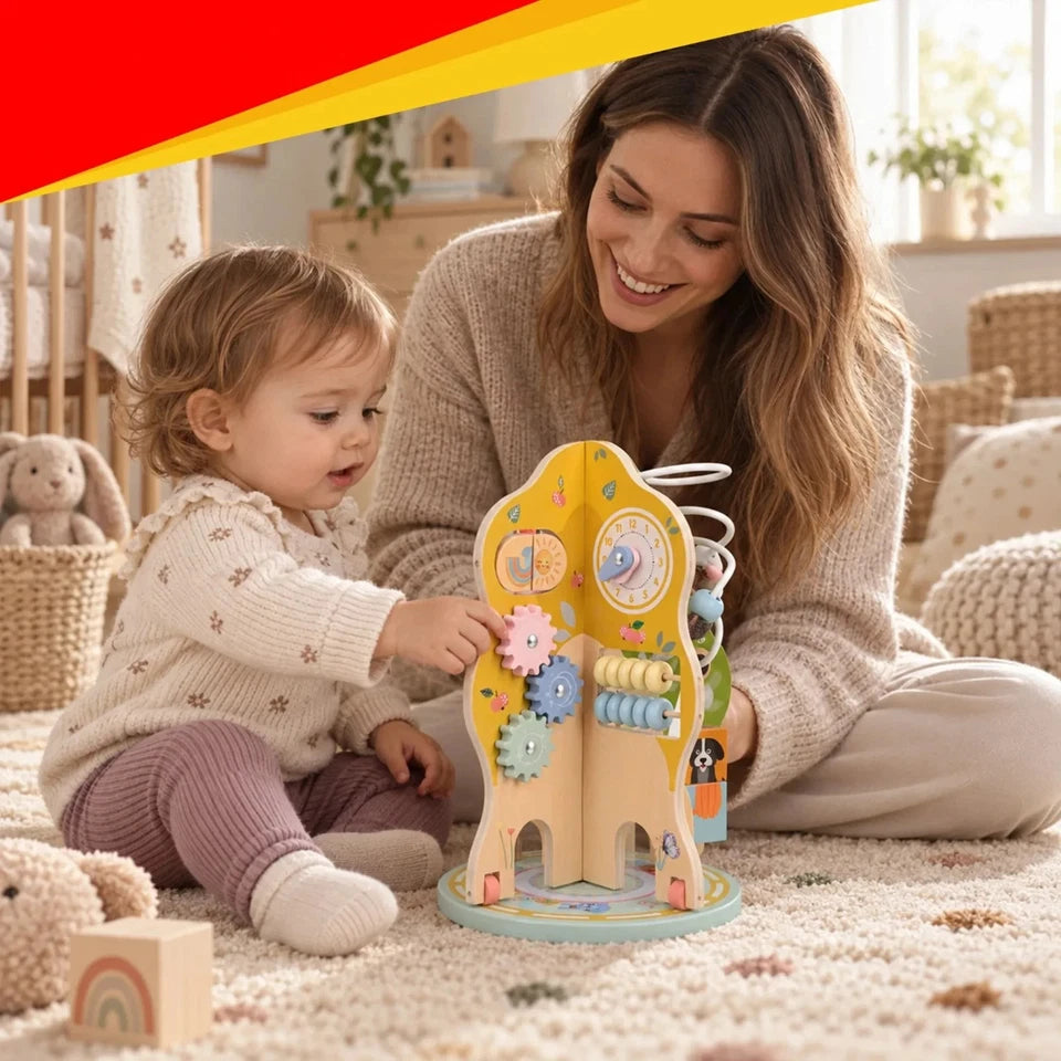 Giochi Montessori Giocattolo in legno Multiattività per bambini albero educativo