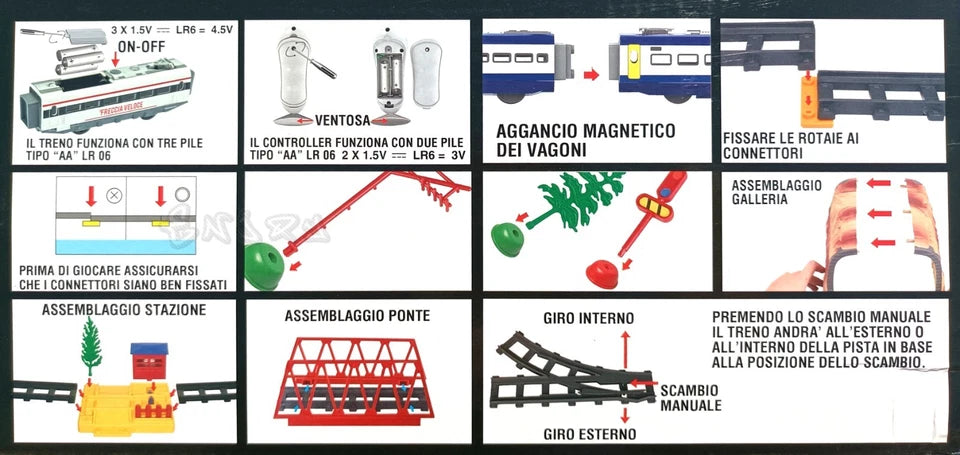 Pista Treno Elettrico Pista trenino a batteria per bambini treno freccia 620 cm