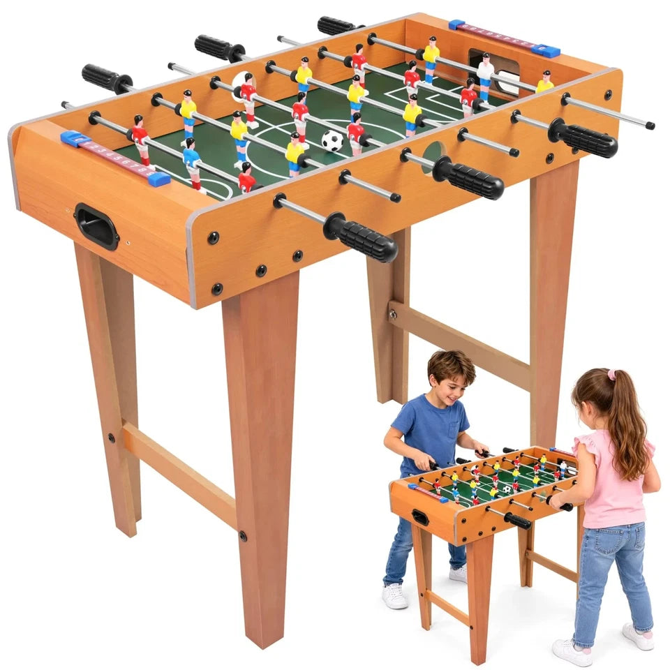 Calcio Balilla da Tavolo con Gambe in Legno per Bambini e Adulti Biliardino