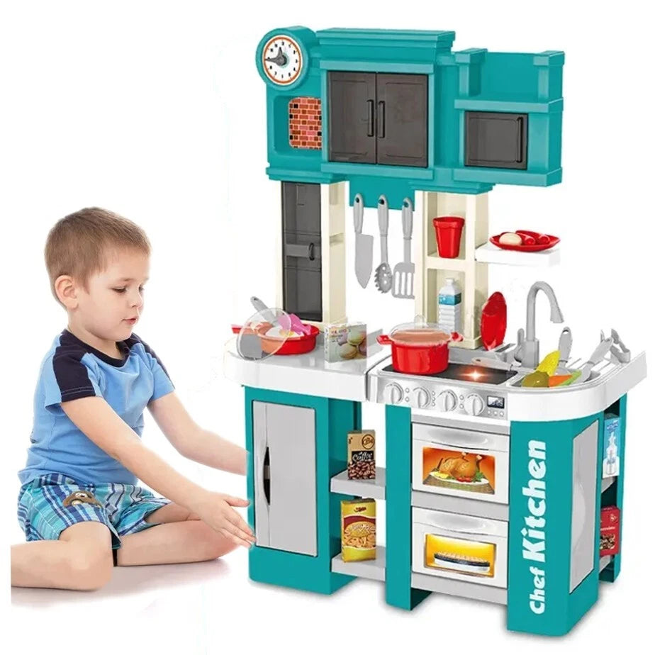 Cucina Giocattolo per Bambini Grande con Acqua luci Suoni e Accessori h. 84 cm