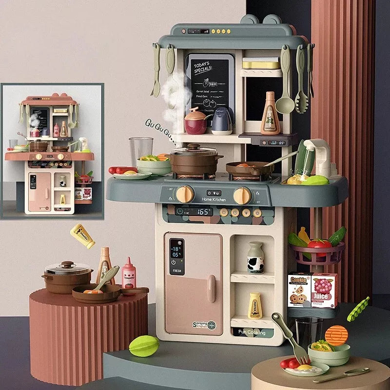 Cucina Giocattolo GRANDE per bambini Suoni Luci Vapore Acqua e Accessori Inclusi