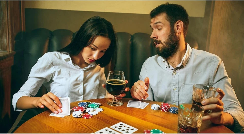 Texas Holdem - Set da poker con valigetta da poker in alluminio 2 mazzi di carte
