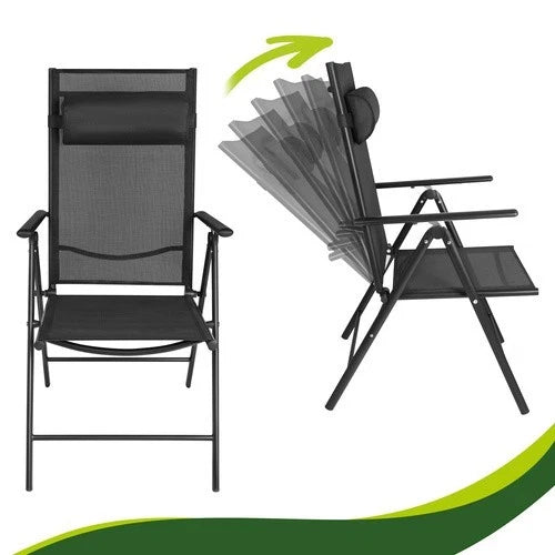 2 sedie da giardino reclinabili set 2 sedie pieghevole prendisole + poggiatesta