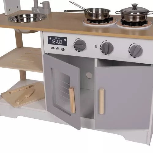 CUCINA PER BAMBINI IN LEGNO con pentole e accessori lavello e forno giocattolo