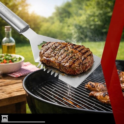 Set Accessori Barbecue 26 Pezzi in Acciaio inox- Valigetta Portatile Kit griglia