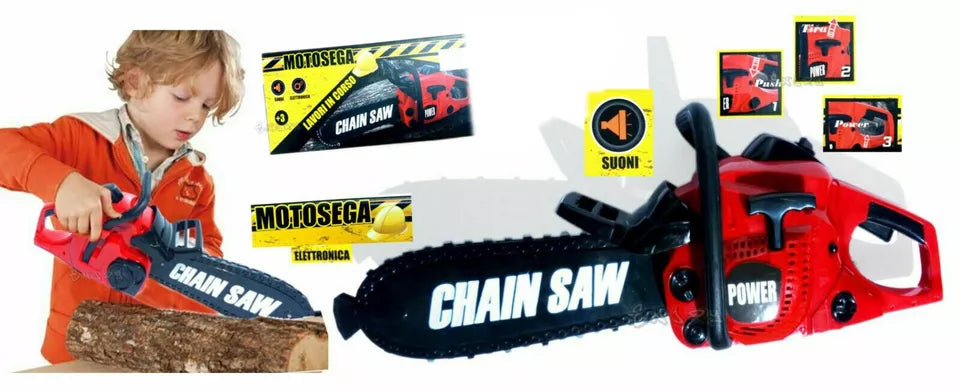 Motosega Soffiatore Foglie Giocattolo con Luci Suoni Funzioni Reali Gioco