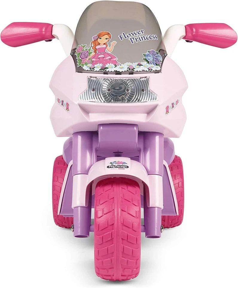 PegPerego Flower Princess moto elettrica bambina rosa batteria ricaricabile 6 v