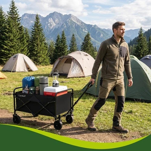 Carrello pieghevole giardino trasporto portapacchi per esterni mare carico 100kg