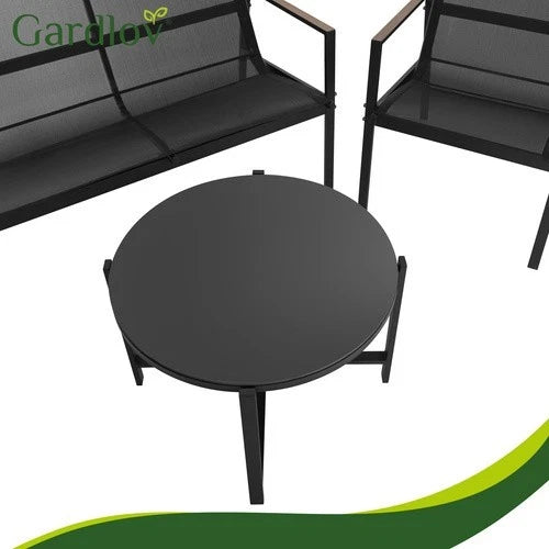 SET DA GIARDINO TERRAZZO 4 POSTI sedie tavolo panca divano in acciaio
