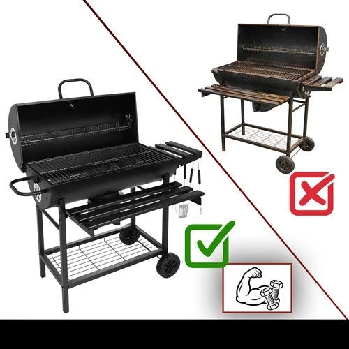 bbq barbecue xxl a carbone carbonella + accessori , soffiatore, copertura, termometro griglie