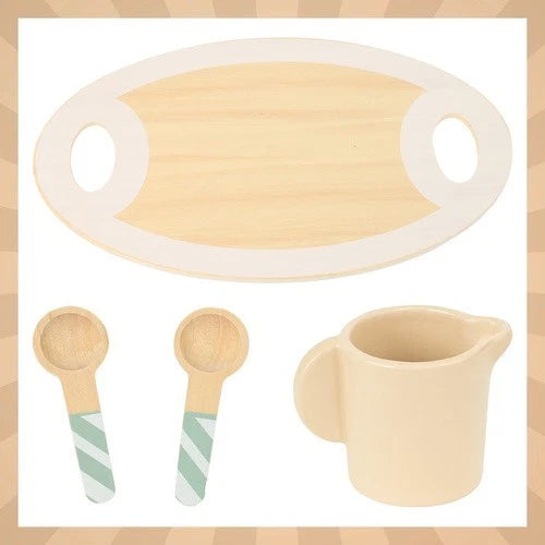 Gioco Pasticcere Giocattolo in legno dolci e set per il tè bambini + accessori